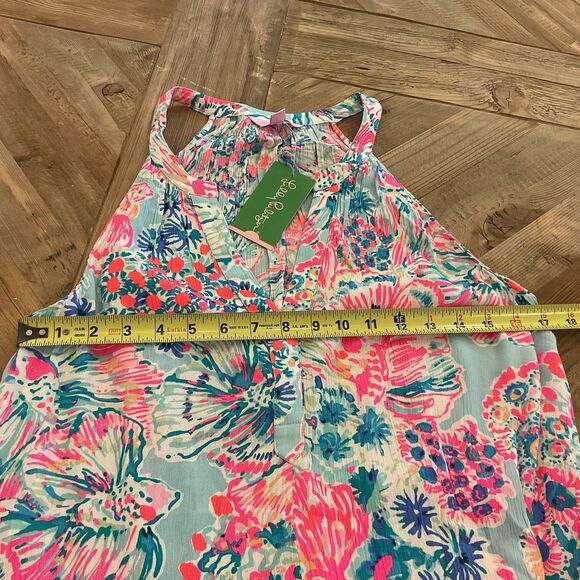 Lilly Pulitzer Monica Beach Dress Serene‎ Blue Gypsea Floral Size S NWT $158 - Picture 10 of 11